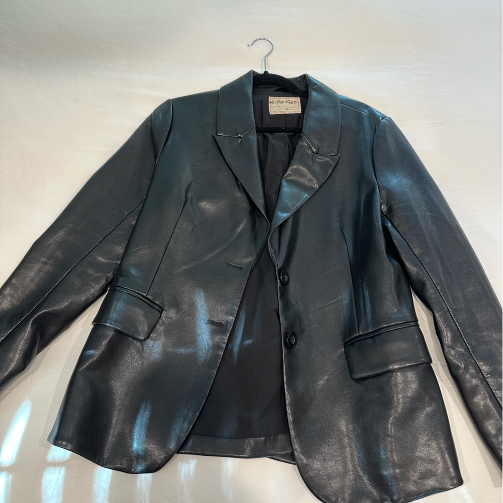 Free people leather blazer